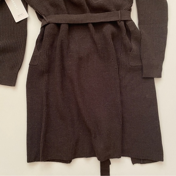 Athleta Scenic Wrap Cardigan Sweater Size XS Walnut Brown Cozy Long Merino Wool - Picture 10 of 10
